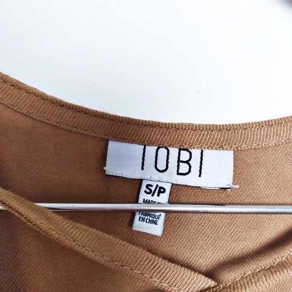 TOBI Lace Up Brown Tank Midi Dress Size Small - Picture 4 of 7